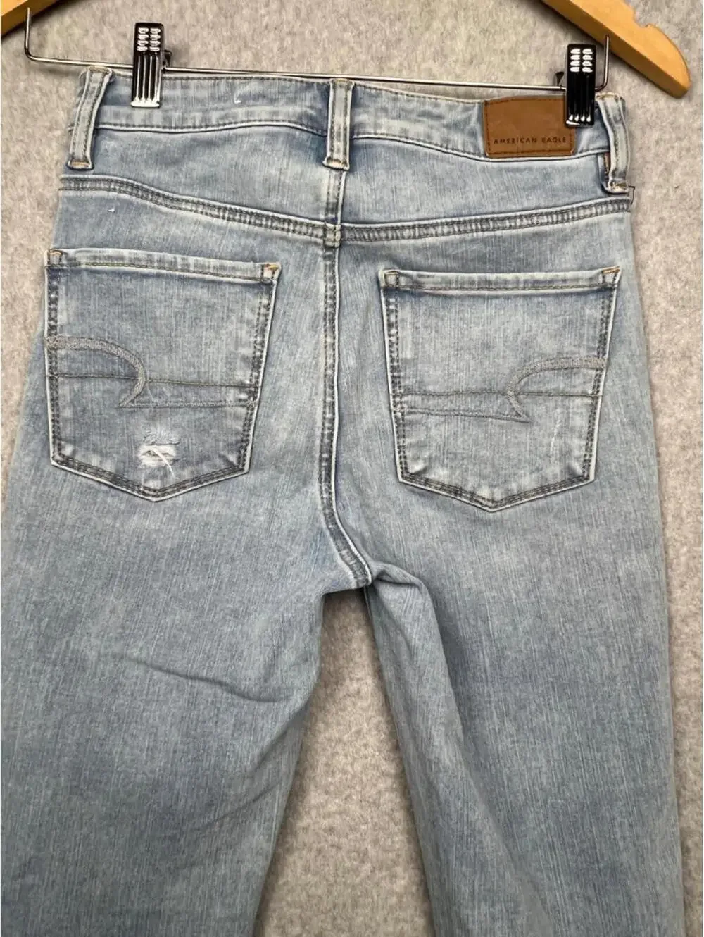 American Eagle Jeans High Rise Jegging Distressed Womens 0 Classic Light Wash